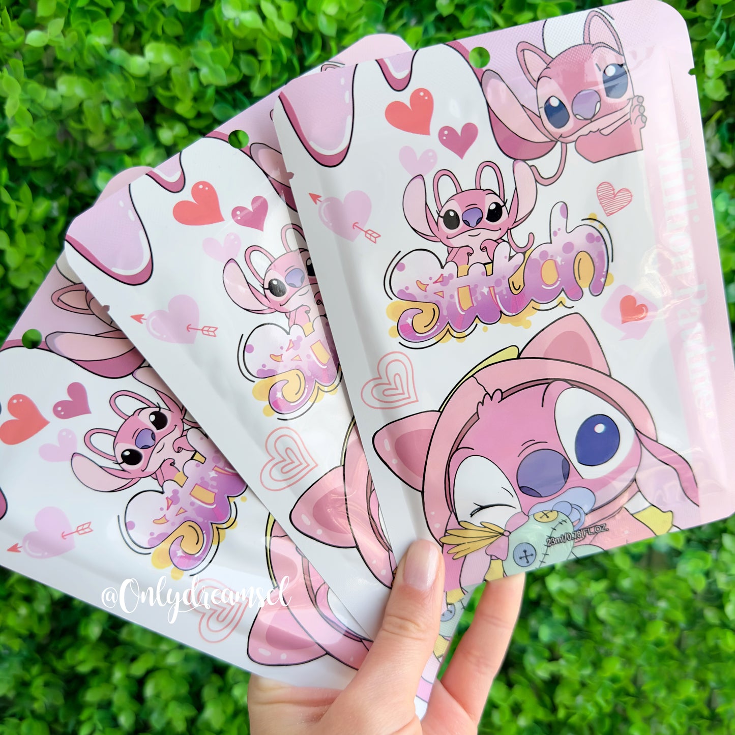 Pack de 3 mascarilla facial "Stitch Pink"