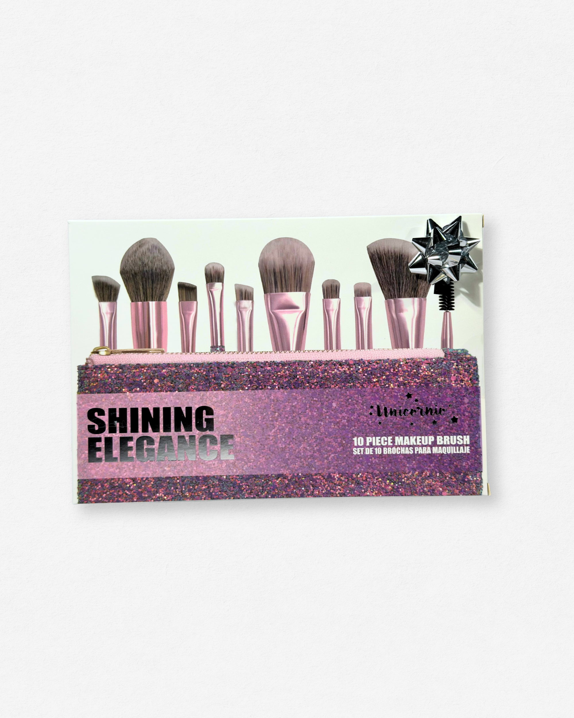Set de 10 Brochas de Maquillaje + Estuche - Shining Elegance