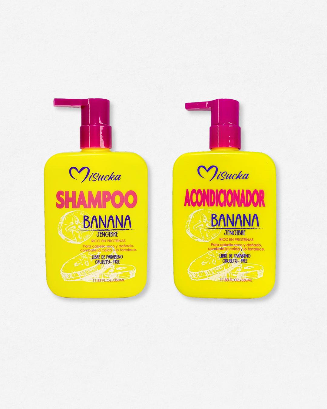 Shampoo + Acondicionador Anticaída y Fortalecedor - Banana y Jengibre (Misucka)