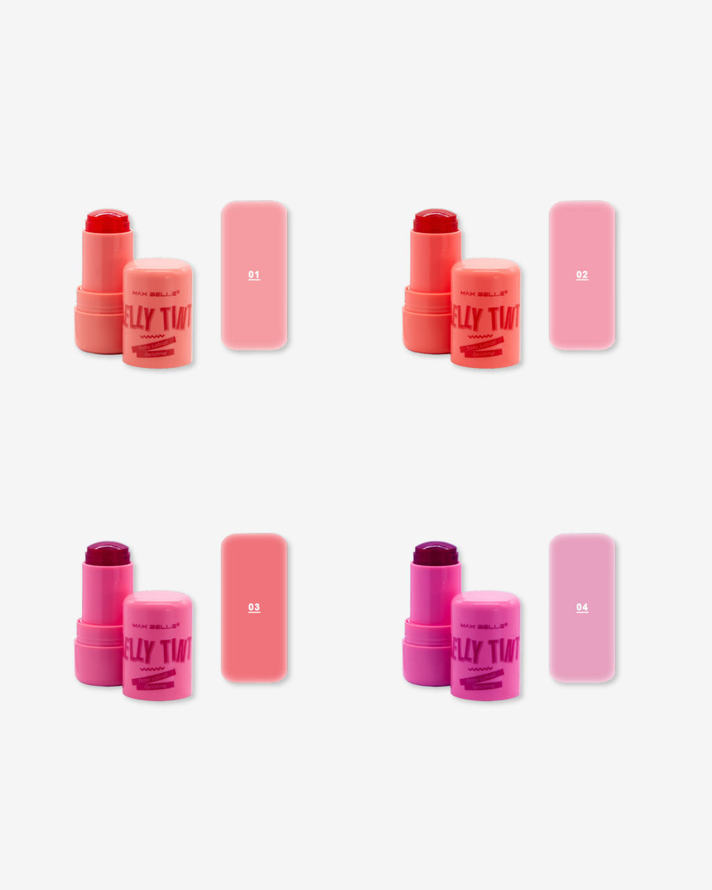 Pack 4 Jelly Tint's para labios y mejillas - Max Belle