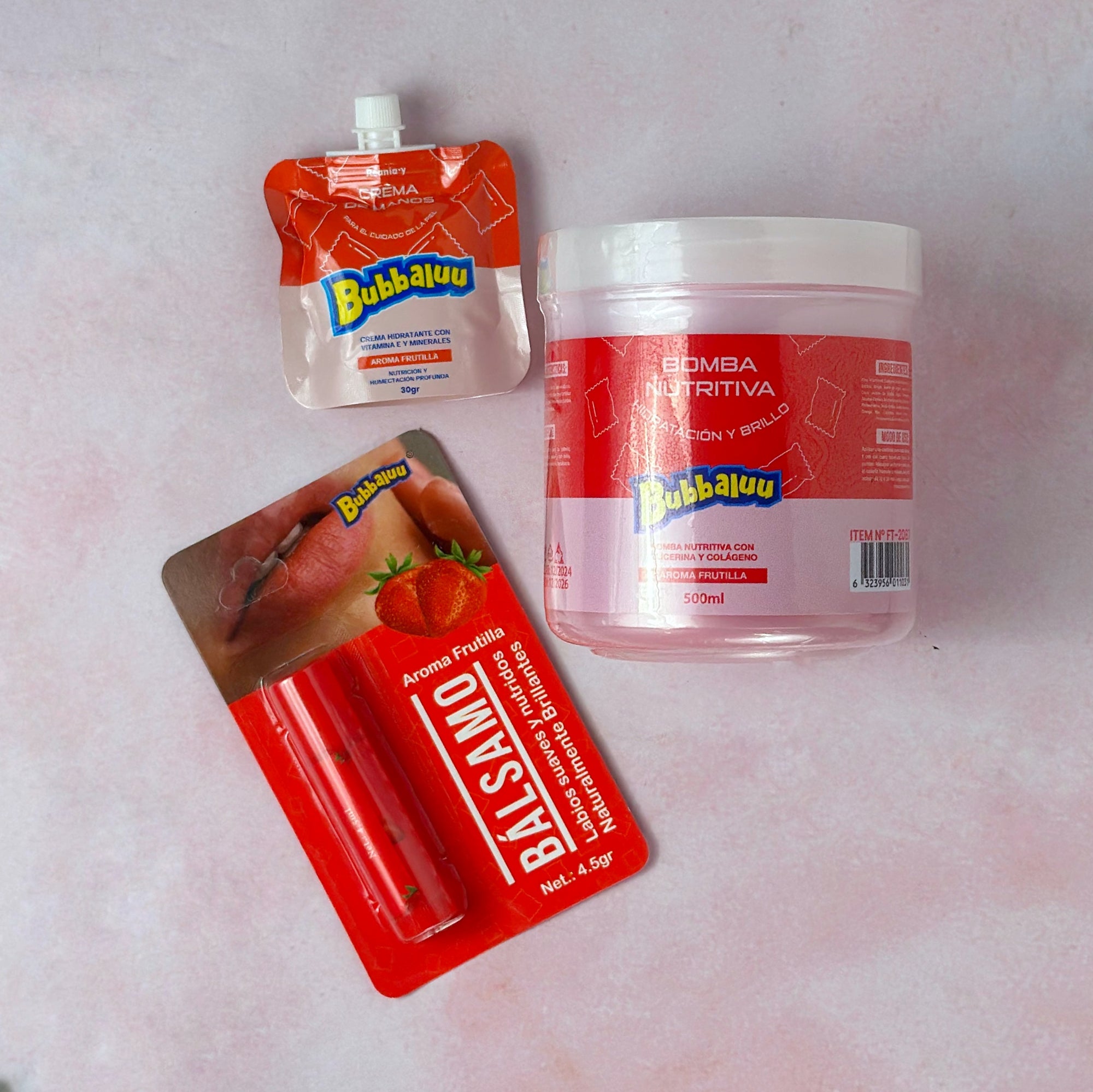 Pack Cuidado Total Bubbaluu - Para Cabello, Manos y Labios