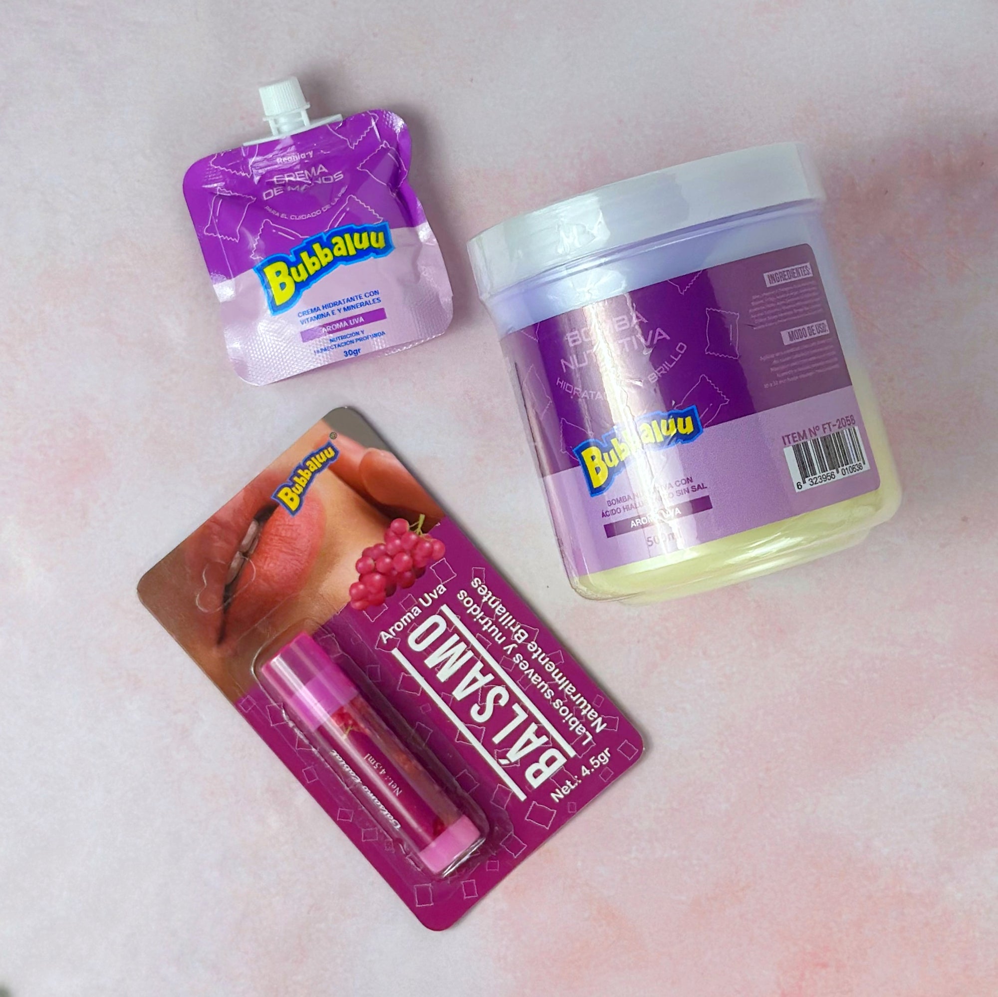 Pack Cuidado Total Bubbaluu - Para Cabello, Manos y Labios